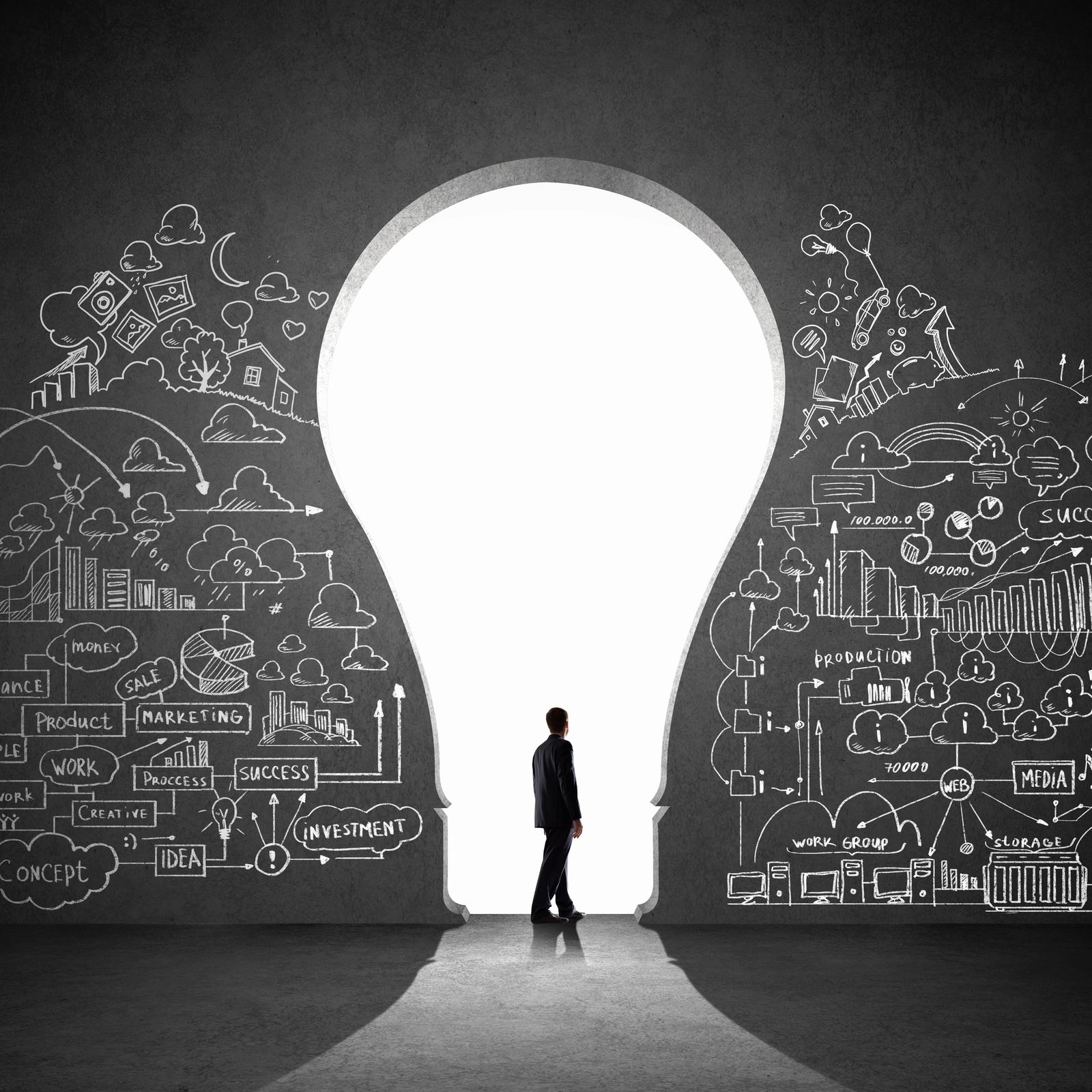 impact insight audit - black and white light bulb
